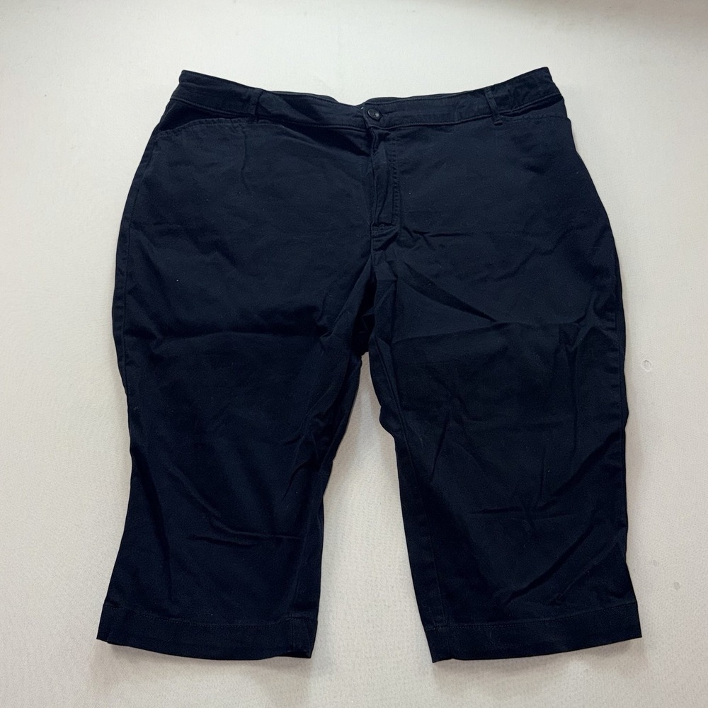 St John Bay Women Blue Patns Capri Casual Plus Size 22